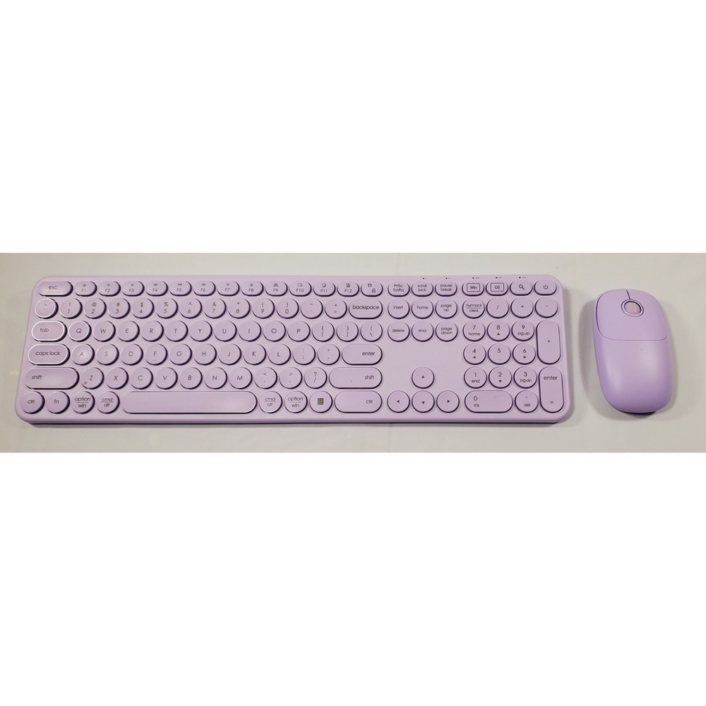 Purple Seenda Wireless Bluetooth Keyboard Mouse Multi-Device Rechargeable SK73-3